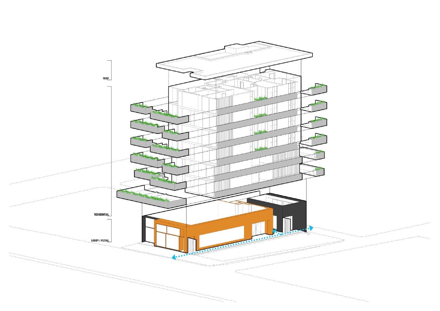 连接城市历史的混凝土景观阳台建筑---酷图编号1207391