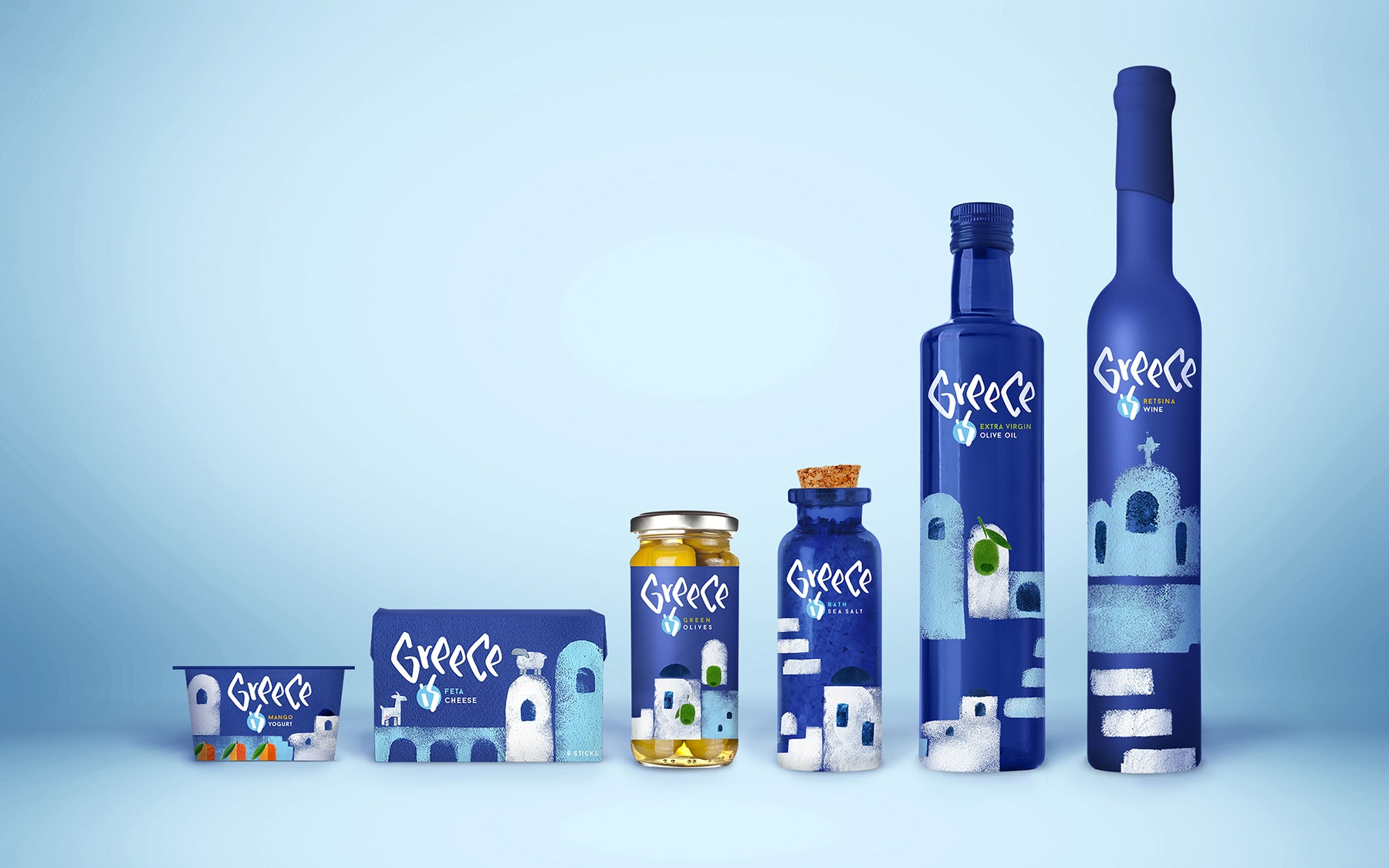 阳光明媚的希腊酸奶、盐腌山羊奶酪、橄榄油图片