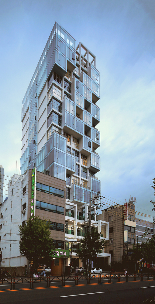 通往天空大海的韩国都市塔高楼---酷图编号1210305