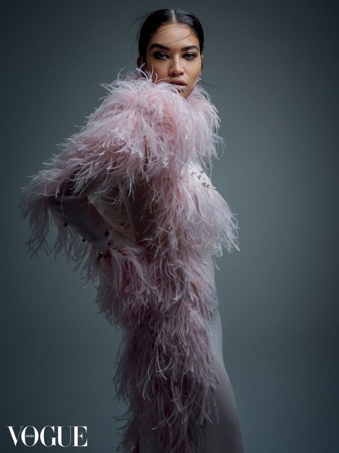 莎琳娜・莎克穿着Karl Simone为Vogue Arabia设计的奢华外观---酷图编号2