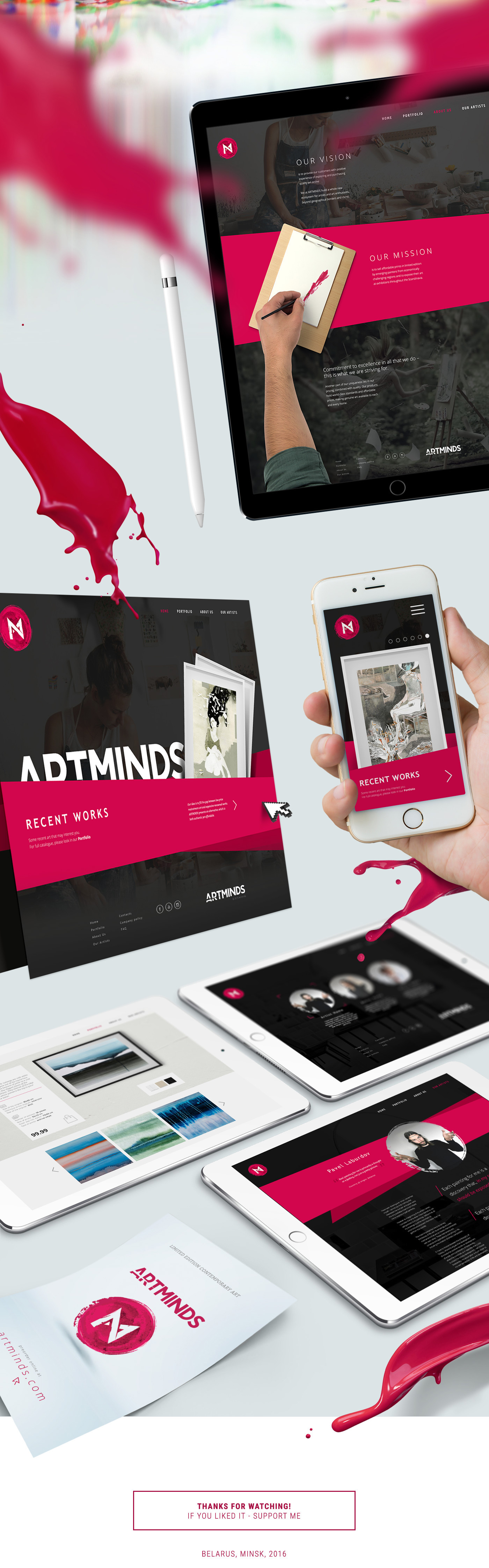 ARTMINDS-瑞典销售绘画作品网页设计---酷图编号4