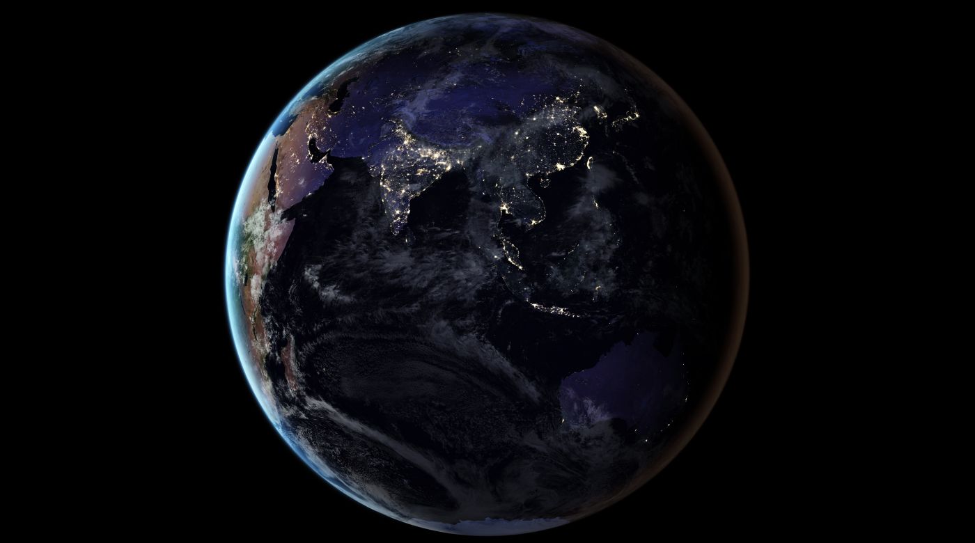 高清晰黑夜中的地球壁纸 欧莱凯设计网 08php Com