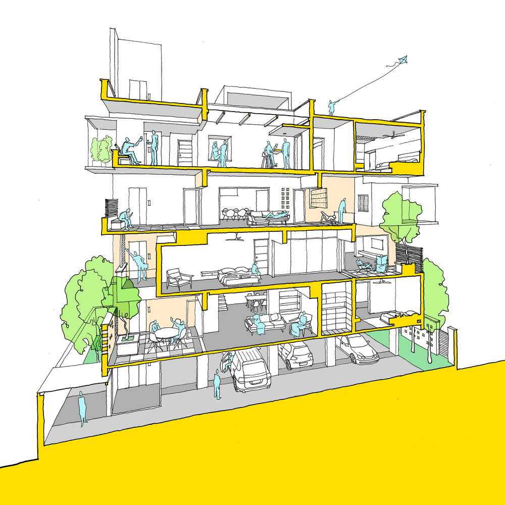 印度Never-Apart-ment黄白立体住宅---酷图编号1219104