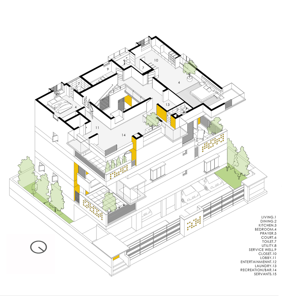 印度Never-Apart-ment黄白立体住宅---酷图编号1219105