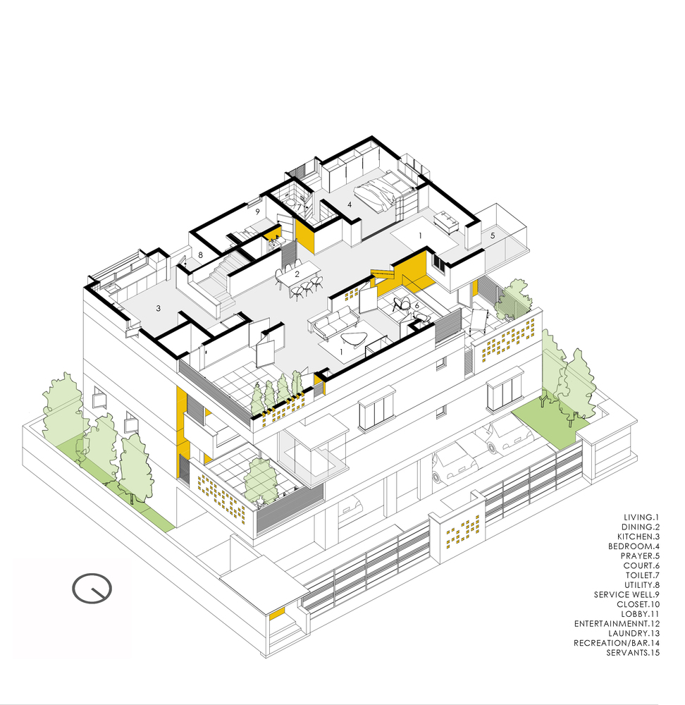 印度Never-Apart-ment黄白立体住宅---酷图编号1219110
