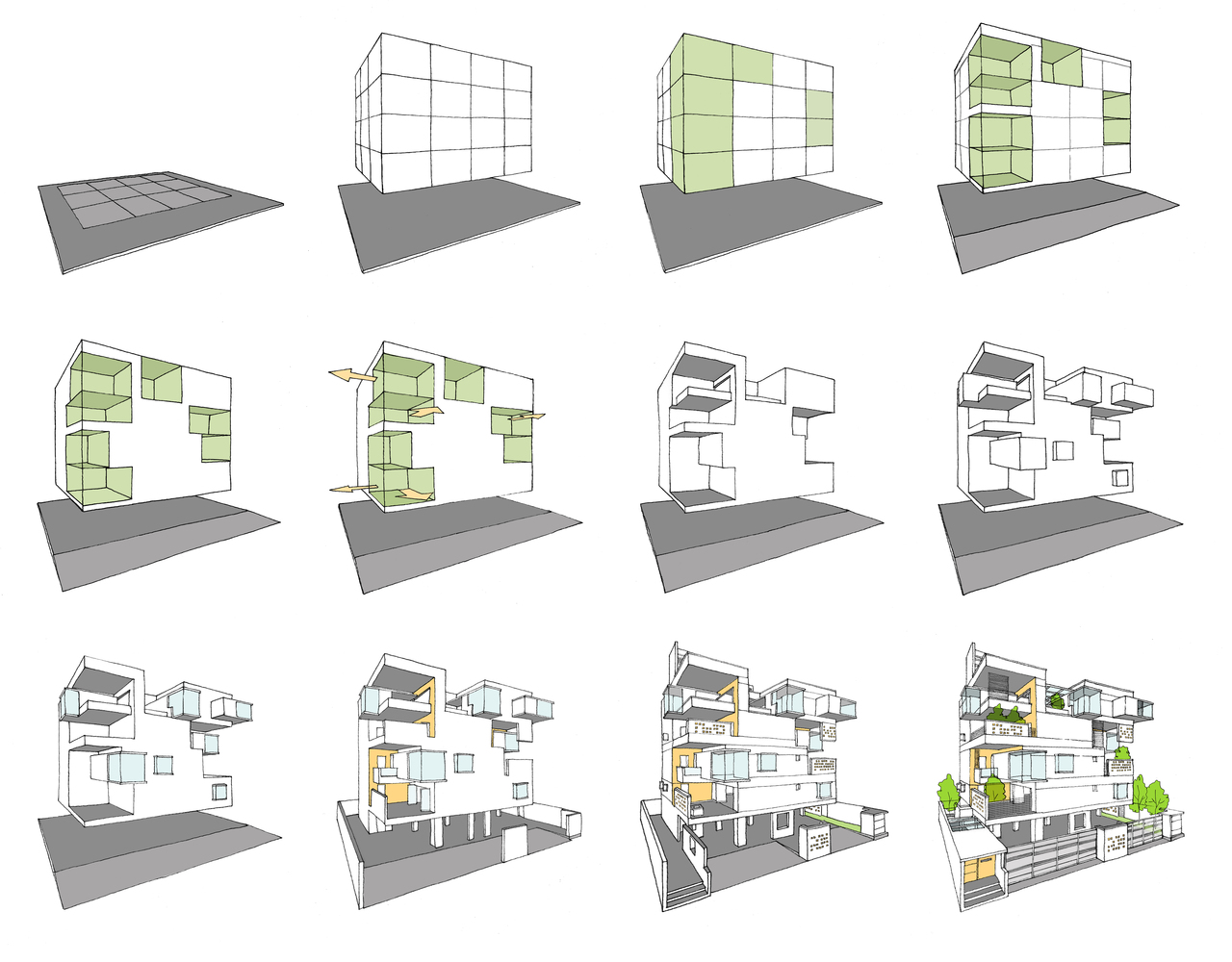 印度Never-Apart-ment黄白立体住宅---酷图编号1219111