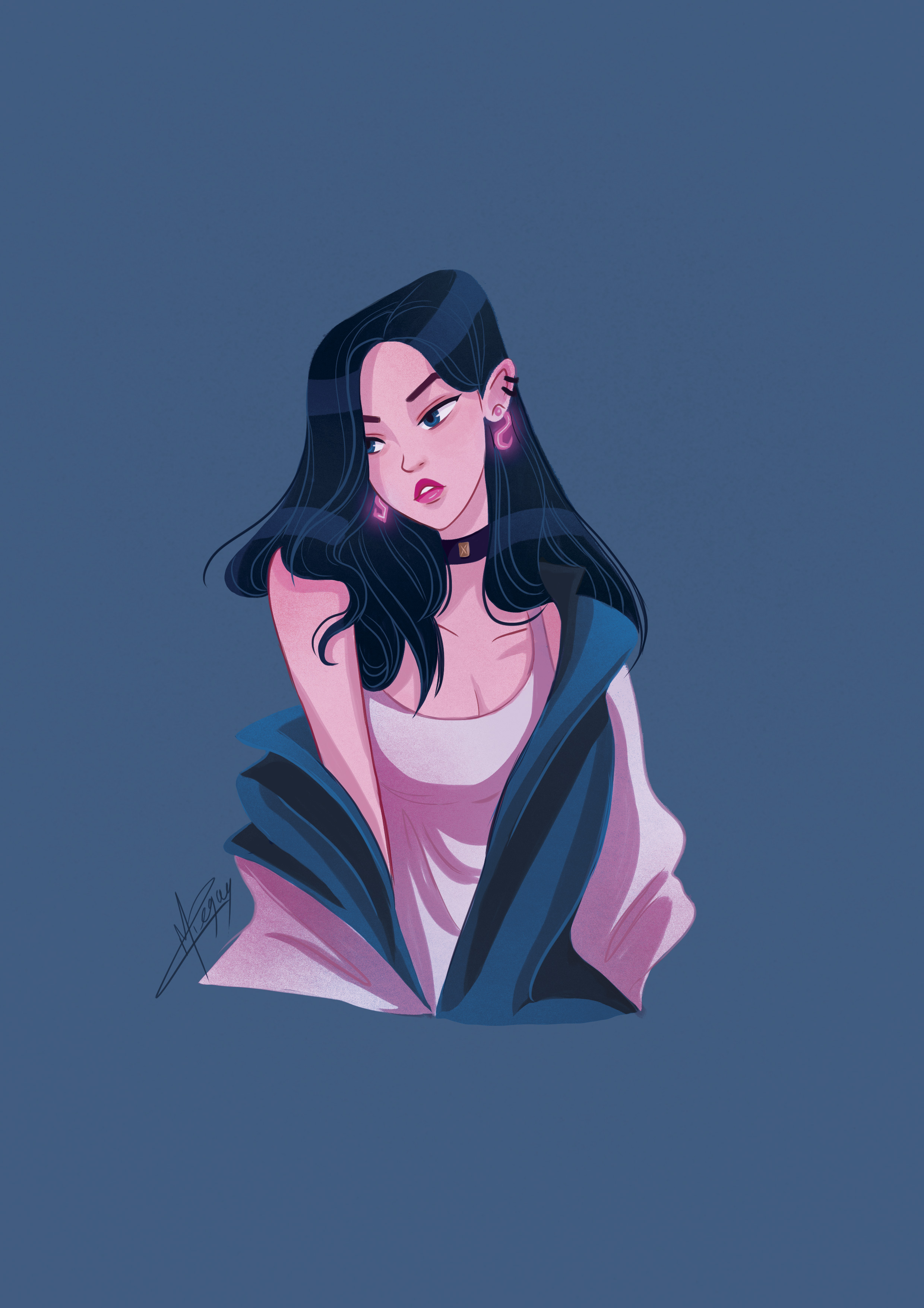 character青春美少女插画