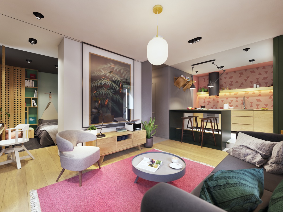 融合了个性与极简主义色彩的紧凑型公寓---酷图编号1231578