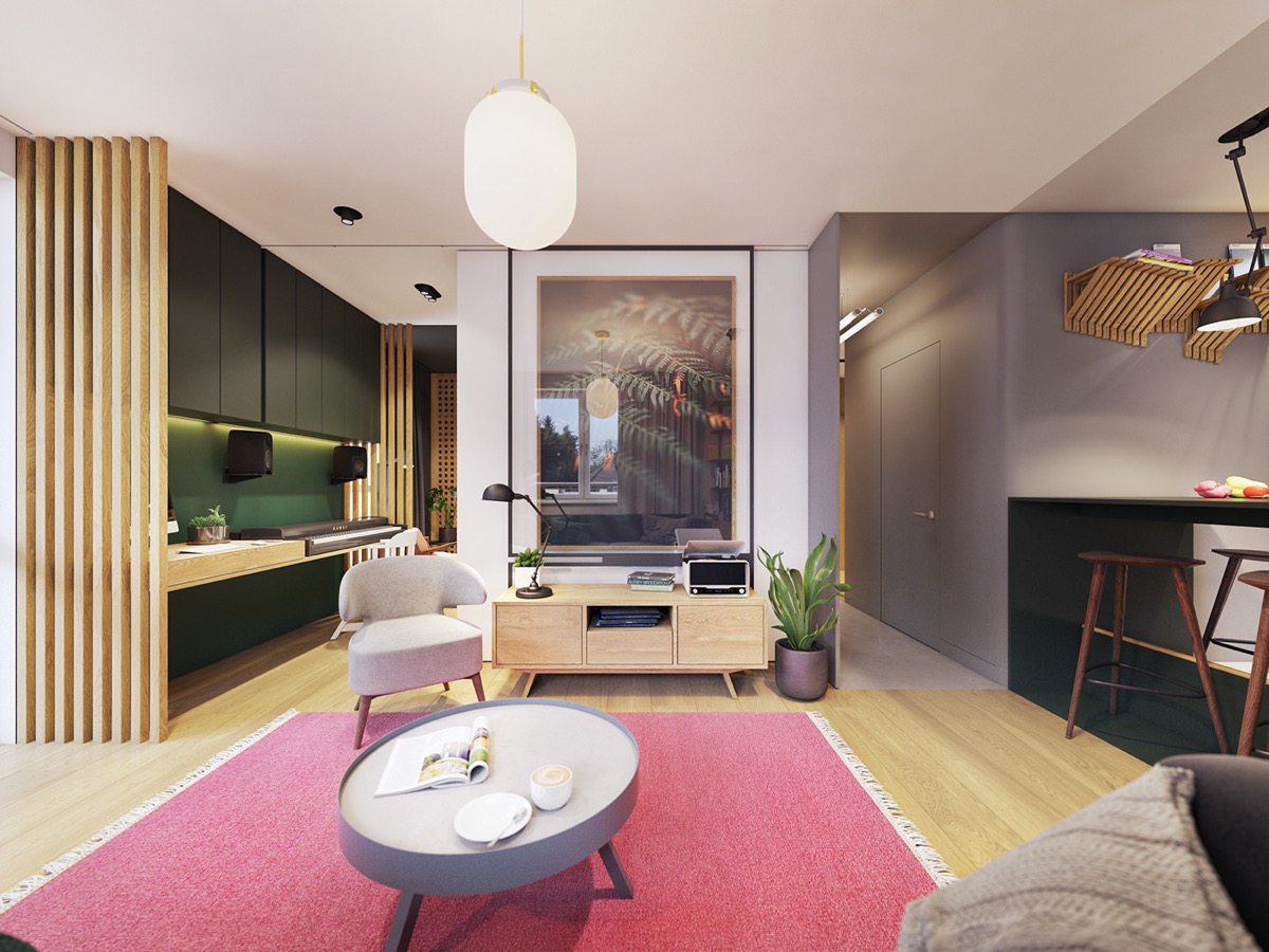 融合了个性与极简主义色彩的紧凑型公寓---酷图编号1231591