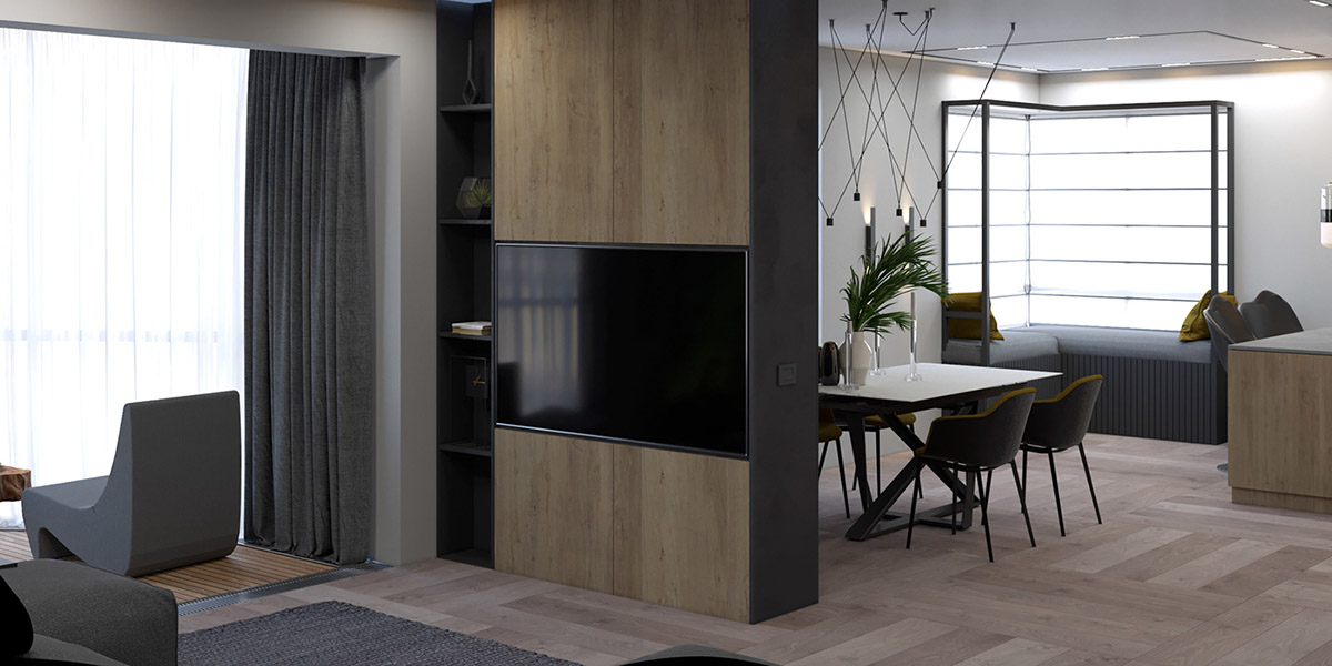 精致垂直灰色调装饰和独特照明方案的公寓---酷图编号15