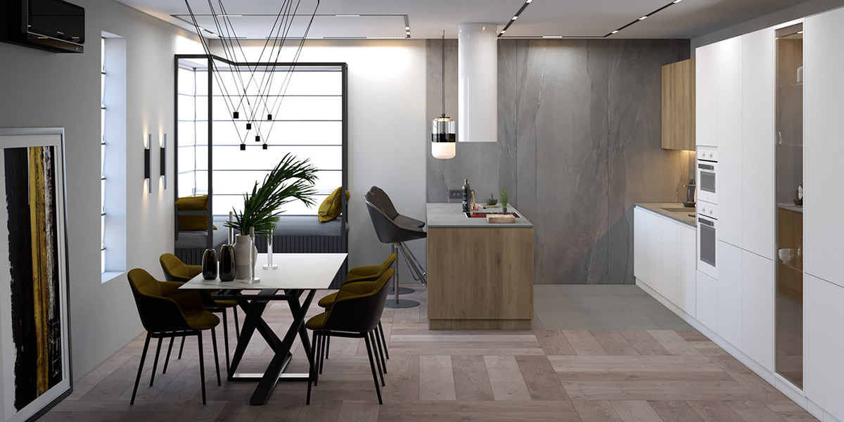 精致垂直灰色调装饰和独特照明方案的公寓---酷图编号13