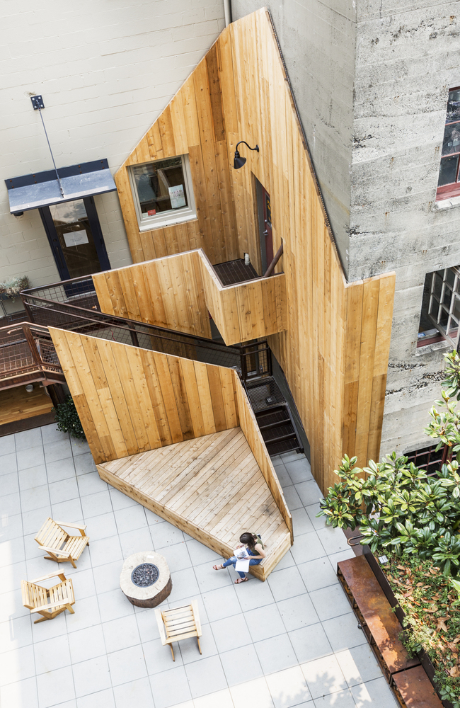 这件作品于2018年完成,受萧邦楼街(Chophouse Row)的开发商、丽兹・邓恩(Liz Dunn)和当地艺术家兼策展人格雷格・伦德格伦(Greg Lundgren)的委托创作。设计的标准是特定地点的艺术作品“冒着风险,创造一种巨大的视觉和内心的存在感,并具有新闻价值和戏剧性”。人们还表达了对艺术作品的强烈渴望,这种渴望将为萧邦街院子里一个原本荒凉的角落增添“有机的、原始的材料”。