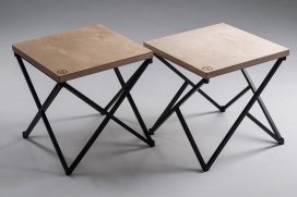 X & Y stool-交叉黑钢桌子凳子