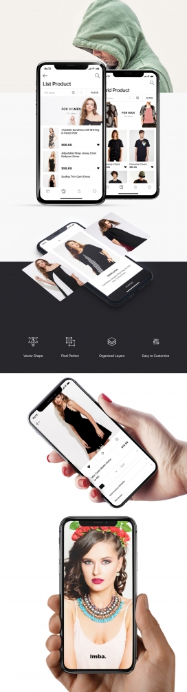 Imba E-Commerce国际电子商务应用程序UI工具包APP设计