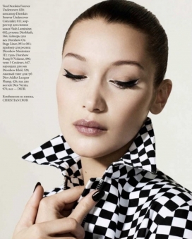 看起来很优雅的贝拉・哈迪德-ELLE俄罗斯-优雅眼线和眼影中留下了深刻的印象