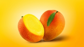 高清晰切片芒果水果写真壁纸