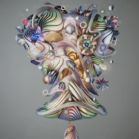 Bloom-3D抽象花卉