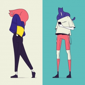 Cathats-蓬松猫咪发型插画