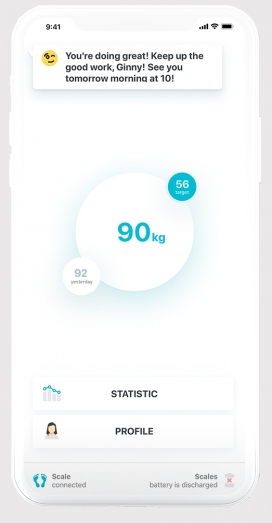 Weight Assist-私人健康顾问手机APP界面设计-可以随时监测体重动态