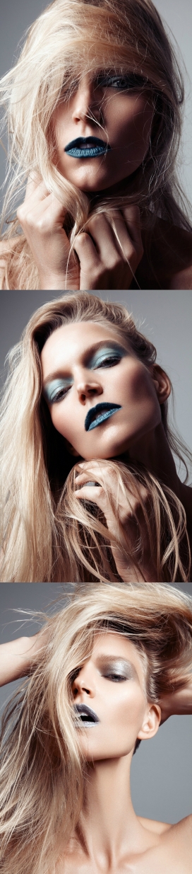 莎拉迪安娜-FGR的最新独家产品-大胆的化妆外观包括金属色调和流行色,凌乱的发辫和磨砂的嘴唇,令人震惊