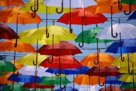 高清晰五彩雨伞壁纸