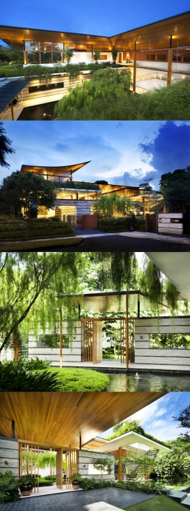 屋顶花园和水上庭院的动态之家