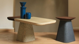 XavierLoránd采用废料和混凝土为Nero家具设计的混合咖啡桌