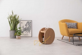 将酒吧推车提升到一个全新水平的ROWND饮料柜