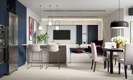 以单色方式装饰的公寓