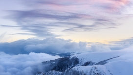 法国孚日山脉的冬天