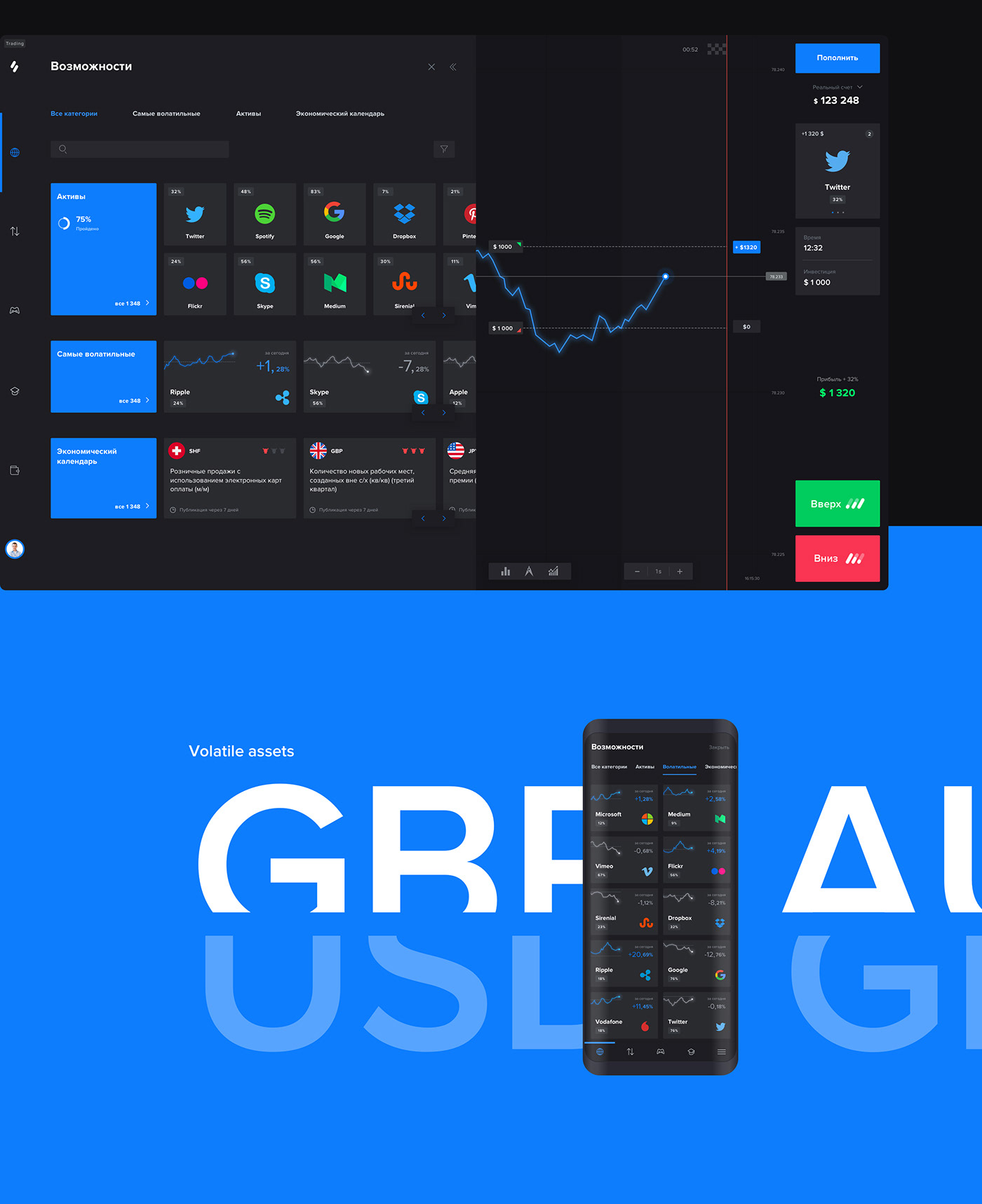 Trading platform交易工具APP界面设计---酷图编号6