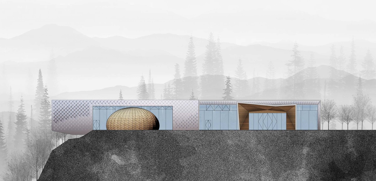 重庆1640平米的华宇两江御临府艺术中心建筑---酷图编号1254587