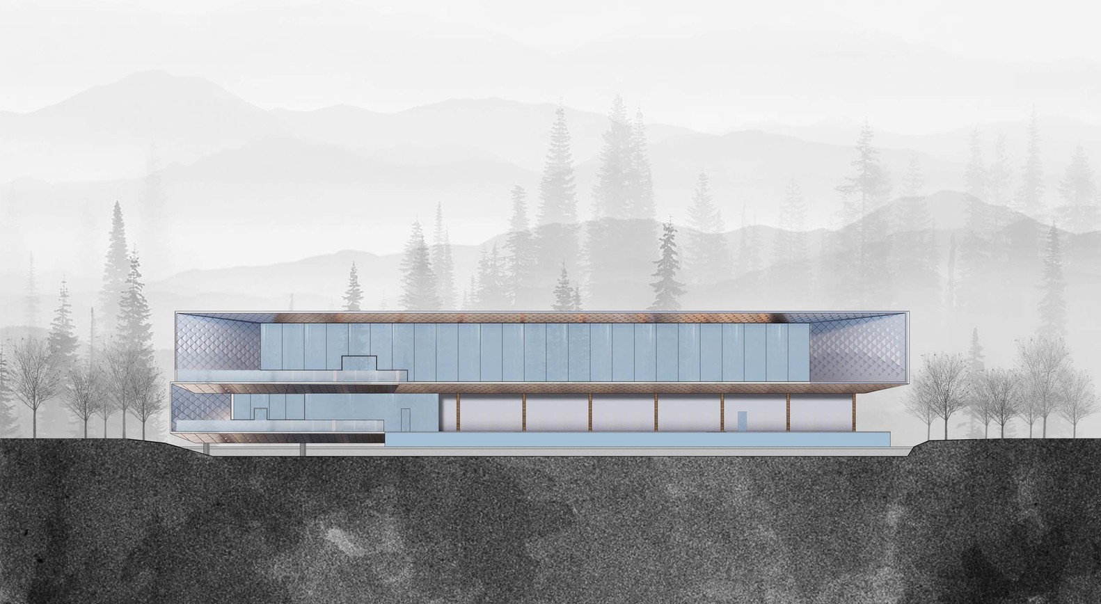 重庆1640平米的华宇两江御临府艺术中心建筑---酷图编号1254596