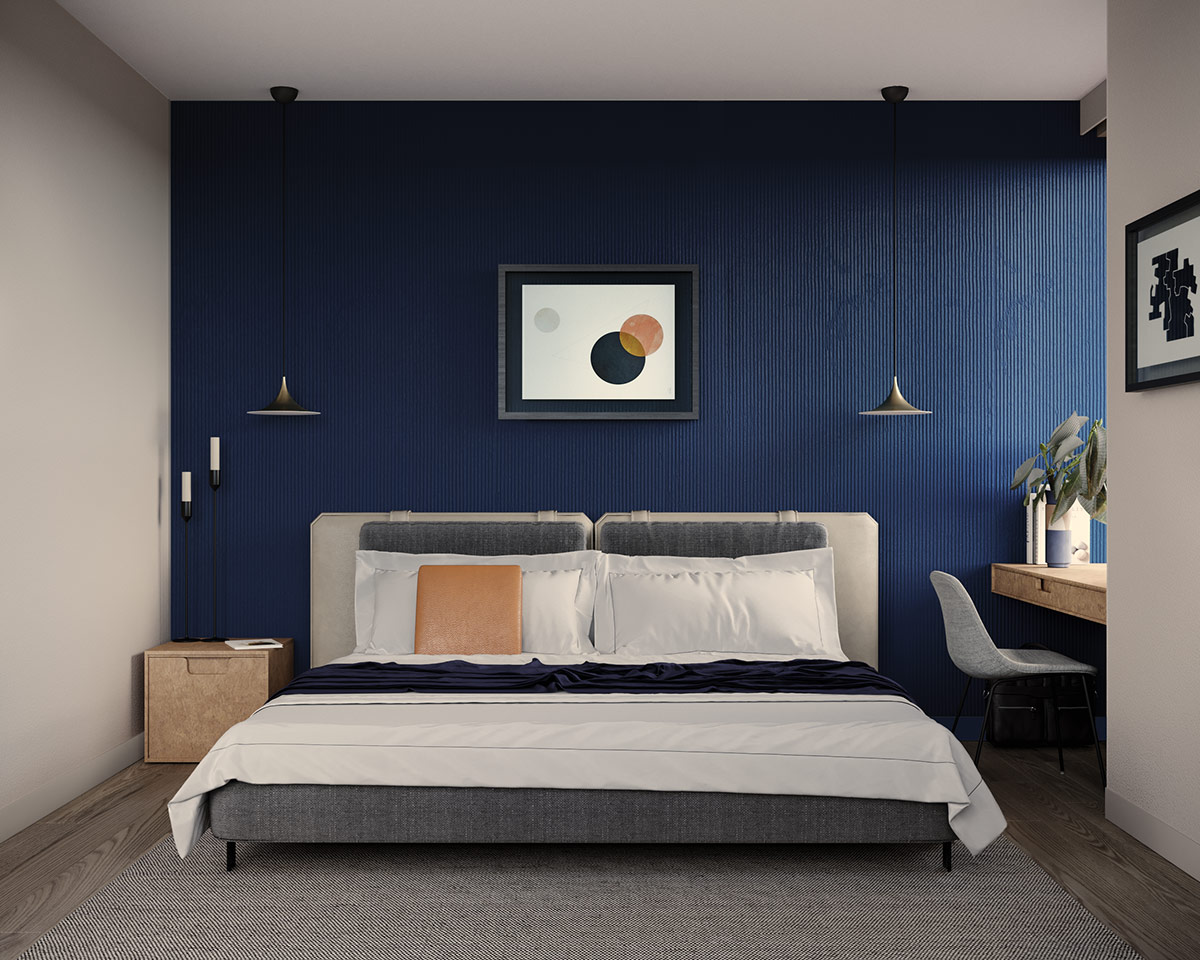 使用橙色和蓝色设计的室内设计-帮助您使用互补色装饰温馨的家---酷图编号1256748