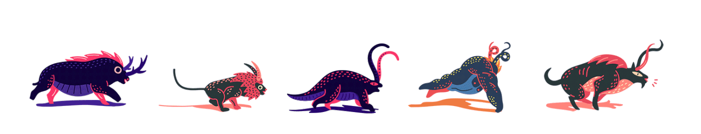 Horned Animals-有角动物插画---酷图编号6