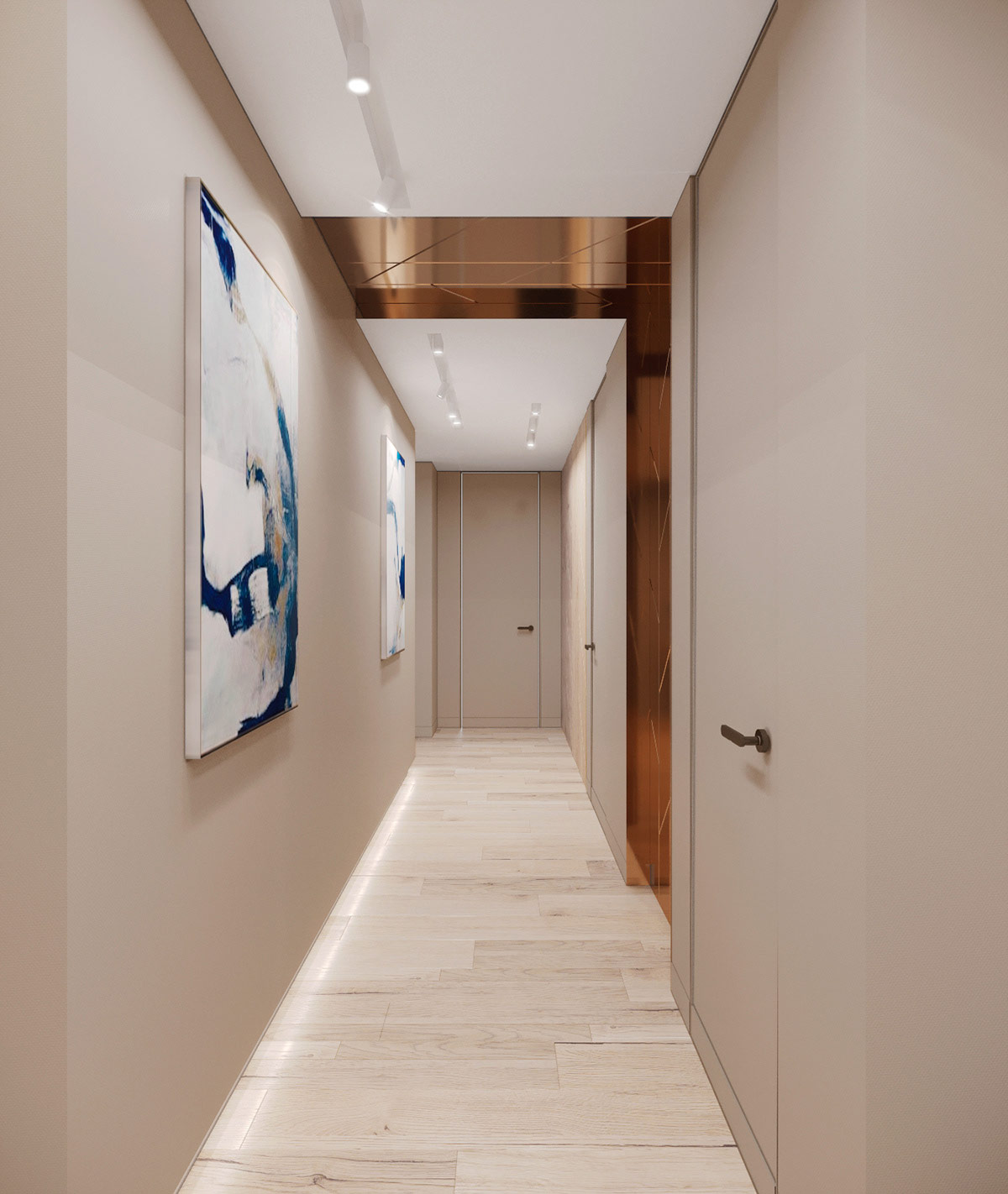 配有蓝色粉红色和金色装饰的一流家庭住宅---酷图编号5