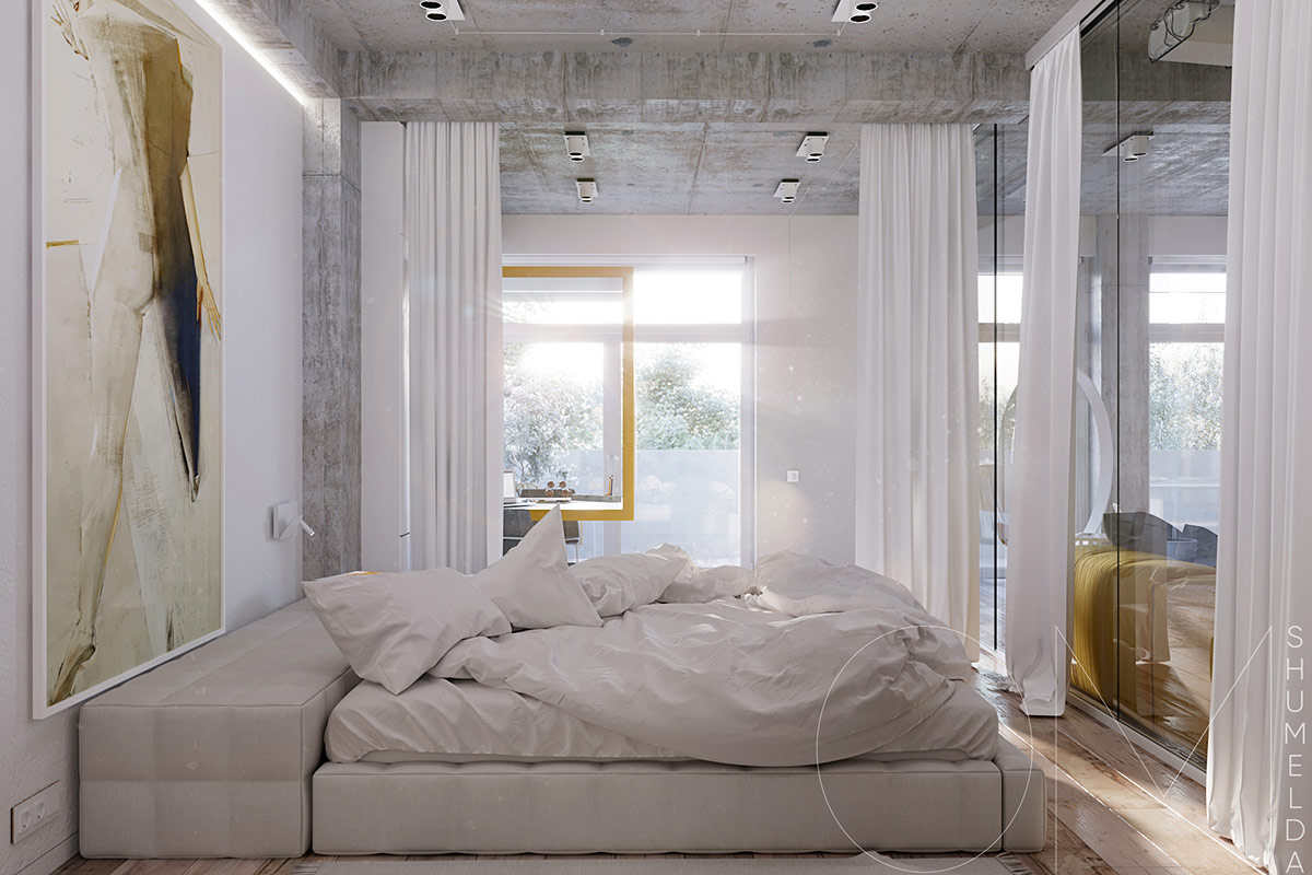 白色和黄色搭配的公寓室内设计---酷图编号34