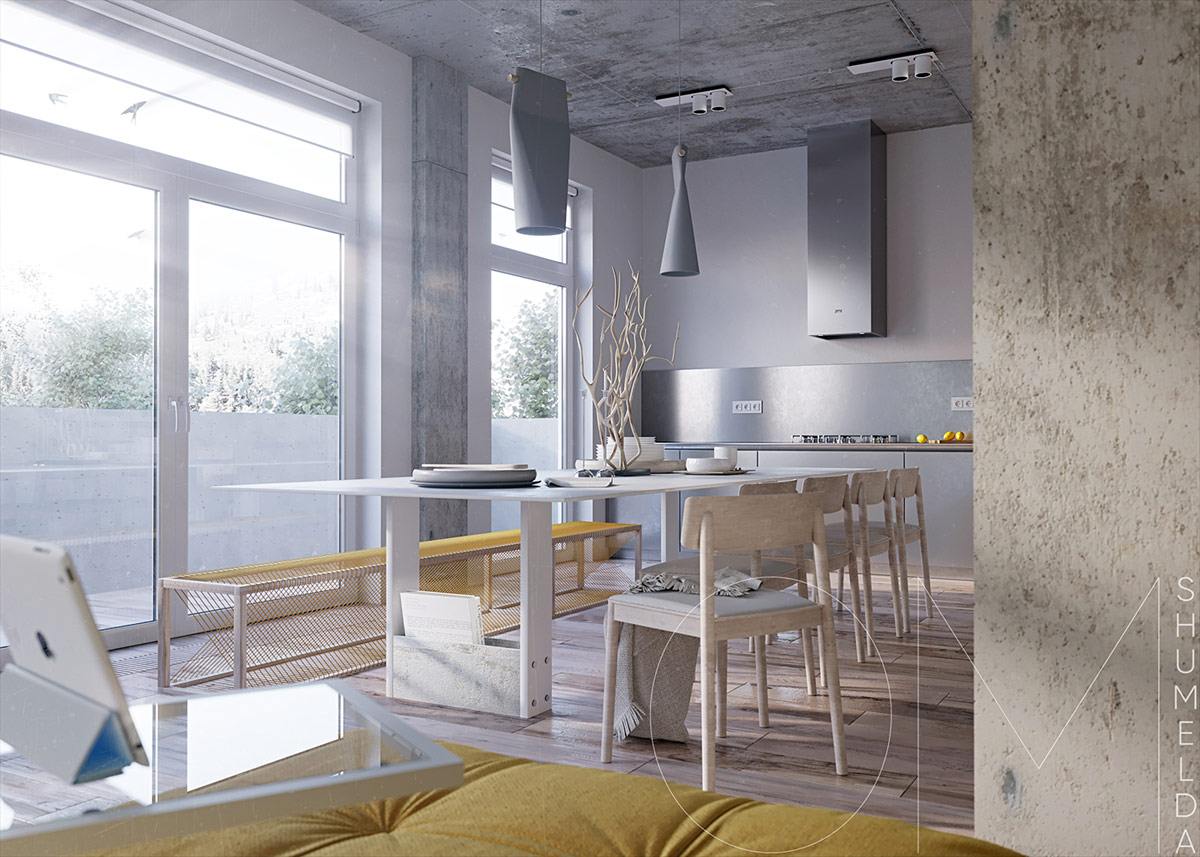 白色和黄色搭配的公寓室内设计---酷图编号28