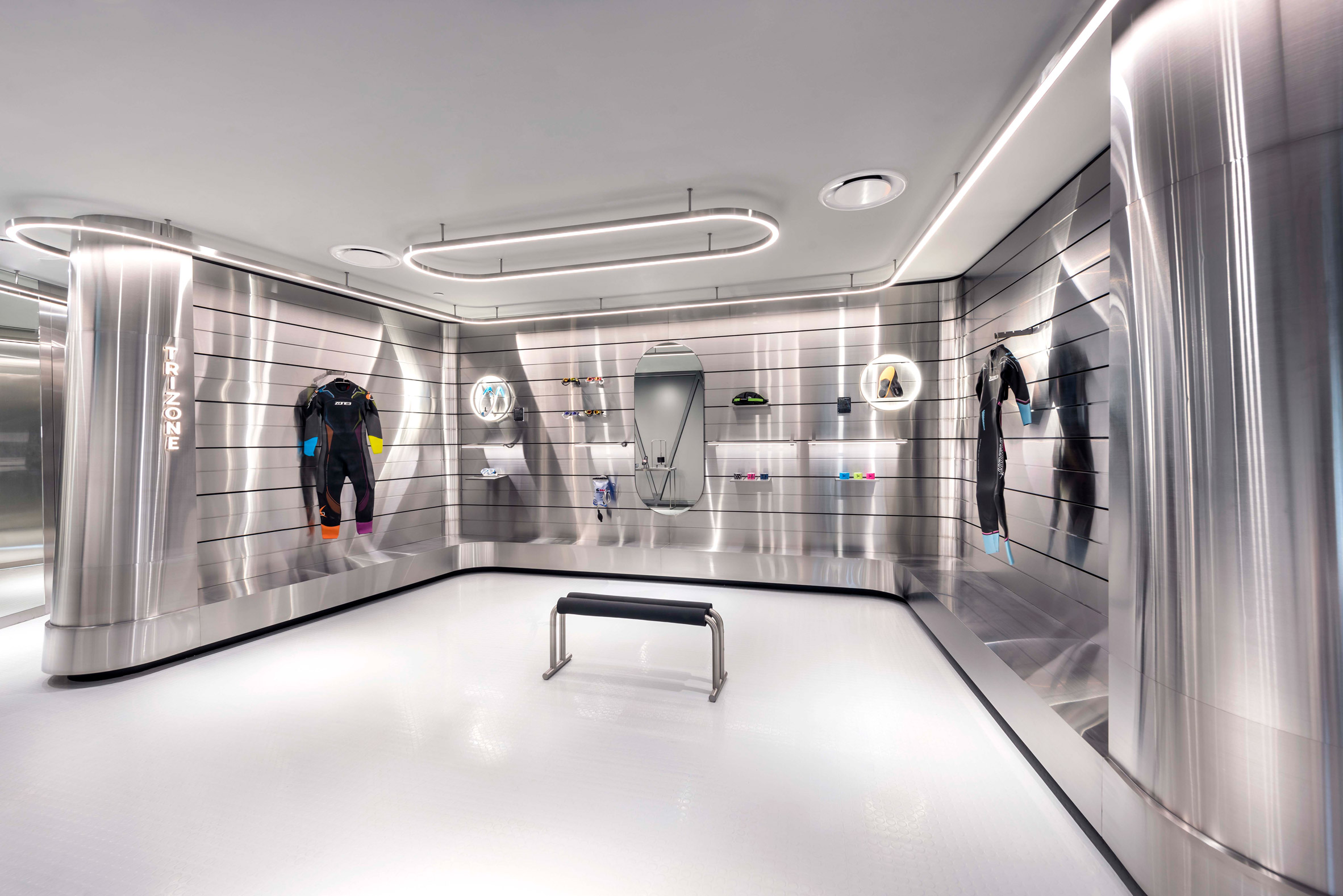 该商店名为Durasport,旨在吸引超级运动员和体育爱好者,建筑师称这是“一个不断发展但相对尚未开发的细分市场”。