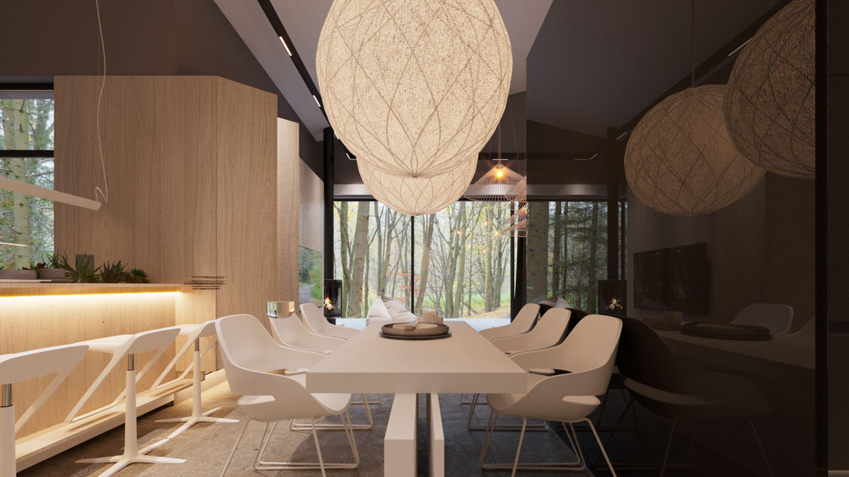 使用灯光和纹理来对黑暗内饰增加质感的公寓设计---酷图编号36