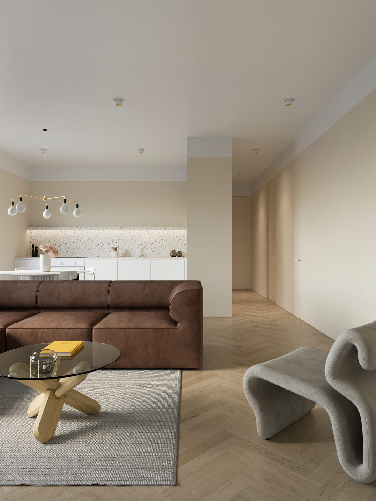 咖啡奶油内饰的复杂风格室内设计---酷图编号27