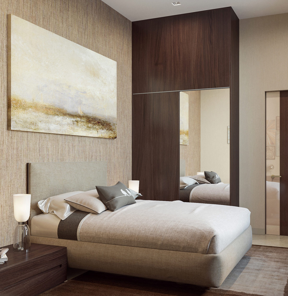 咖啡奶油内饰的复杂风格室内设计---酷图编号11