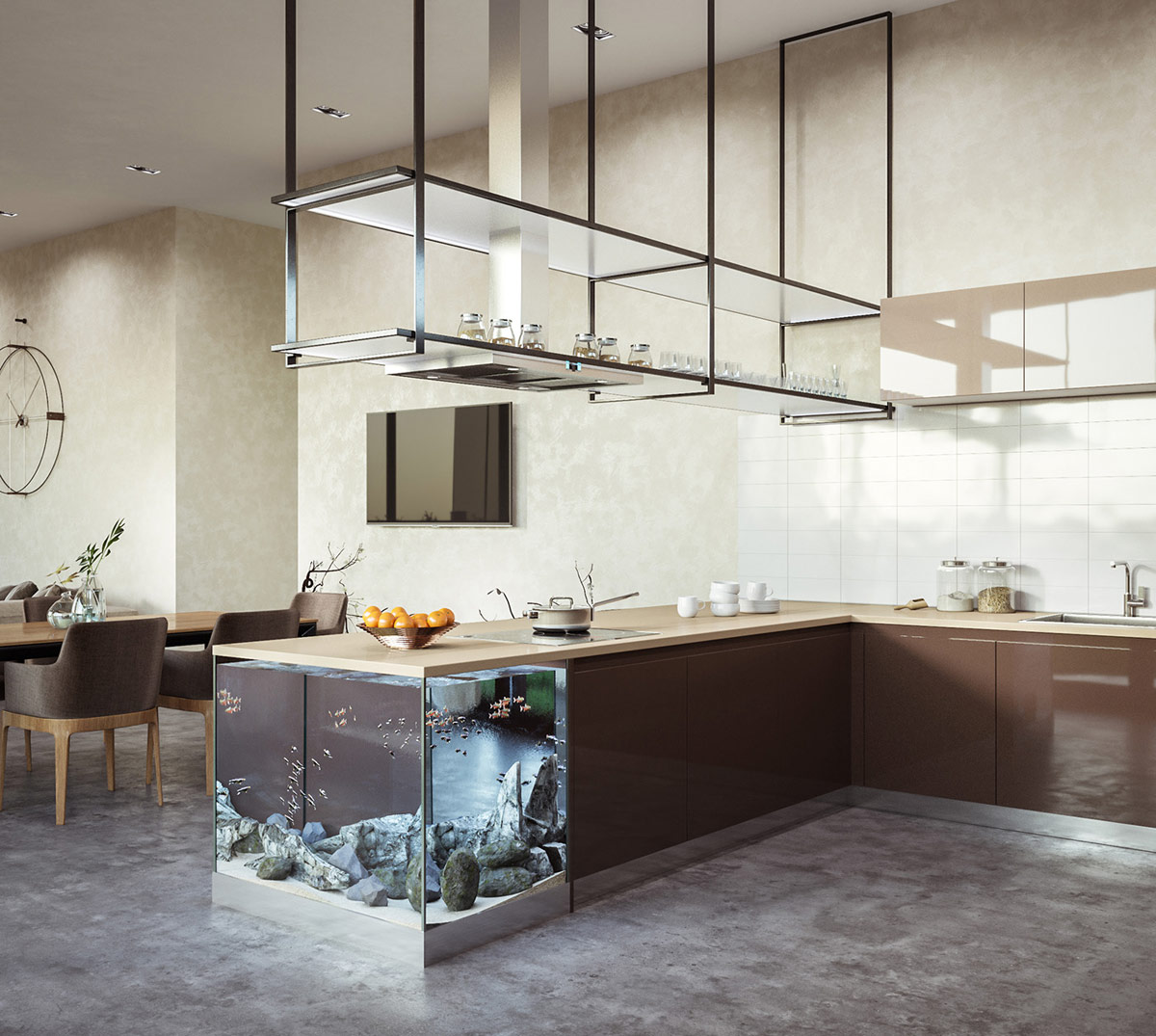 咖啡奶油内饰的复杂风格室内设计---酷图编号5