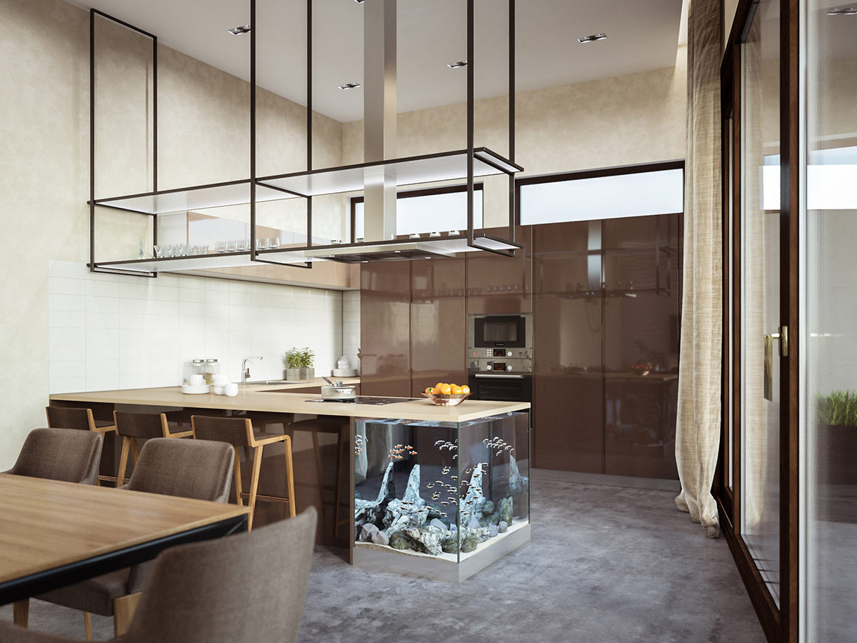 咖啡奶油内饰的复杂风格室内设计---酷图编号4