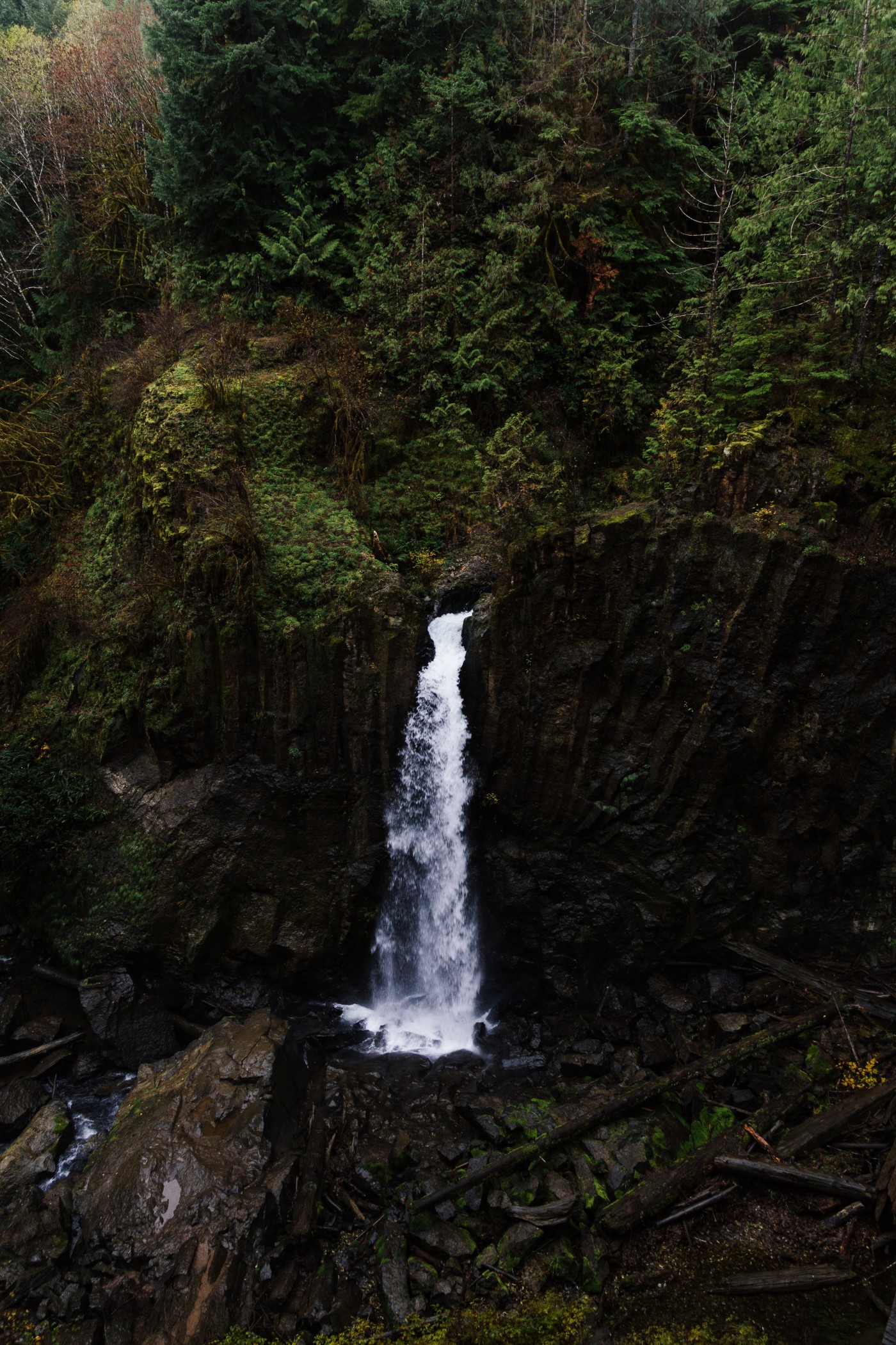 大山里的溪流瀑布图片