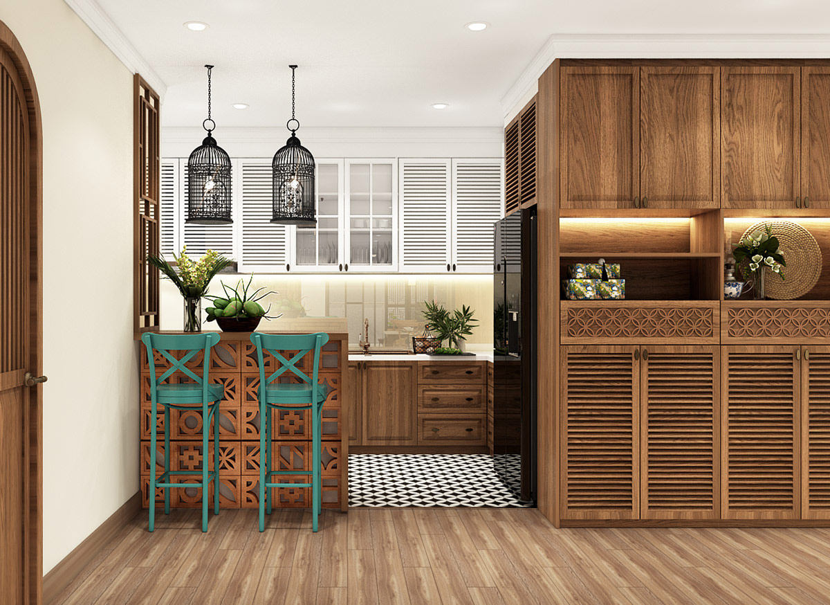 三个亚洲风格的室内设计-融合了华丽深绿色和深青色的室内设计---酷图编号26