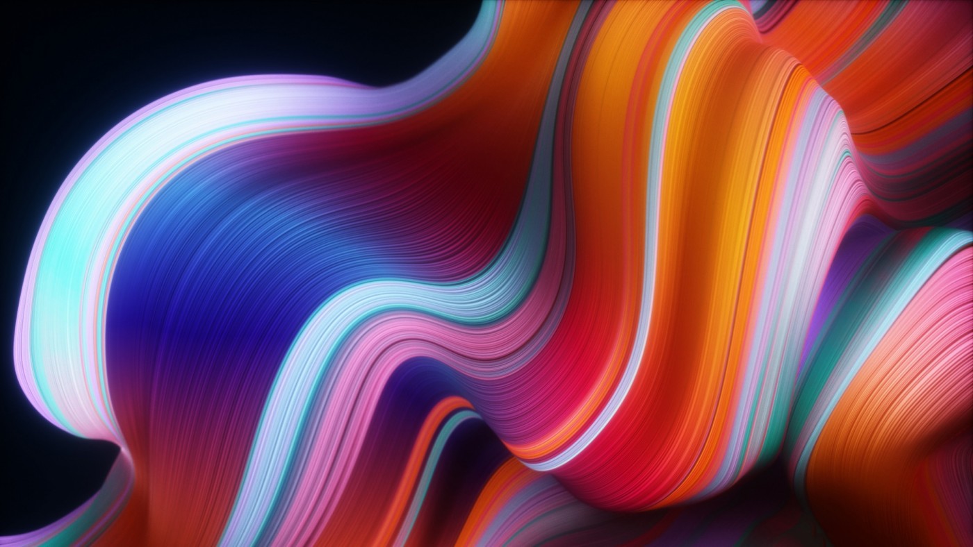 抽象绚丽的五彩曲线图图片