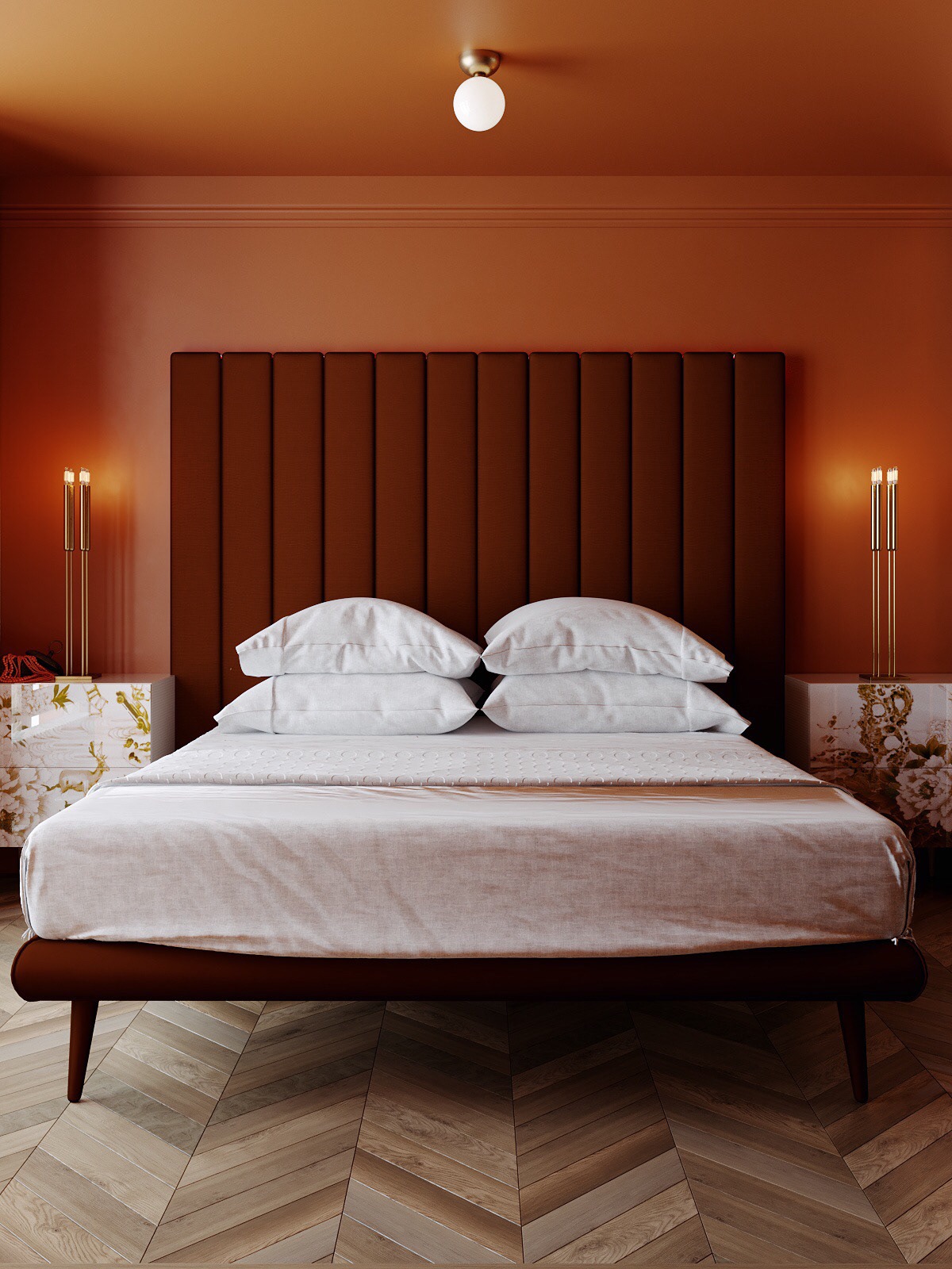 51间可帮助您设计自己的房间带提示和配件的红色卧室---酷图编号45