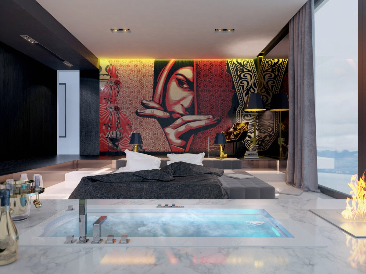 51间可帮助您设计自己的房间带提示和配件的红色卧室---酷图编号18