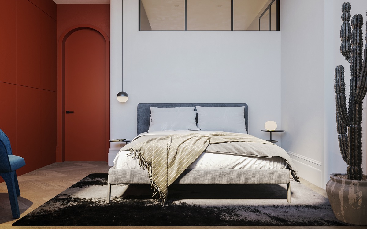 51间可帮助您设计自己的房间带提示和配件的红色卧室---酷图编号5